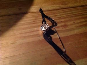 Vintage 14 k white gold and diamond ladies watch