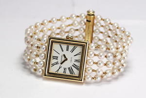 Auth CHANEL Mademoiselle Pearl 18K solid gold Ladies Quartz Wrist Watch_270857