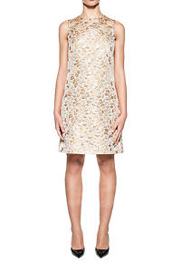 DOLCE E GABBANA WOMEN'S F6UL8TFJMU6S8350 GOLD ACRYLIC DRESS