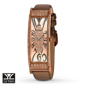 womans Le Vian Chocolate diamond watch with satin strap new image 1