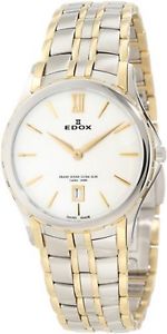Edox Women's Grand Ocean Watch 26025 357J BID Gold PVD and Silver Steel Date