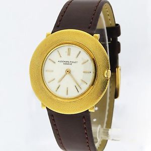 Audemars Piguet 18K Gold UltraThin Cal.2003 Hand Wind Watch 34mm Guilloche Bezel