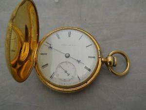 Vintage American Watch Co. 18k Gold Full Hunter Case Key Wind Pocket Watch