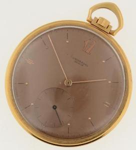 Universal Solid 18K Yellow Gold 47mm Mechanical Pocket Watch