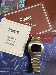 Pulsar P2 14k gold led watch James Bond