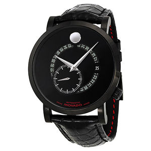 Movado Red Label Automatic Animated Date Small Seconds Mens Watch 0606485