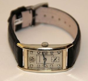 HAMILTON Vintage 14k Weißgold & Diamanten Handaufzug