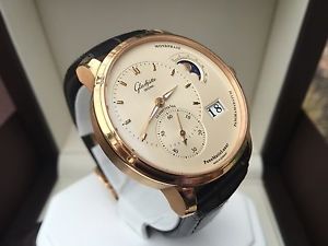 Glashutte Original PanoMaticLunar 18K Rose Gold Watch 1-90-02-45-35-05 FULL SET
