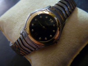 Genuine Ebel 1157F11/5725 Ladies 18k Gold Stainless Diamond Classic Wave Watch