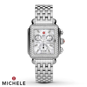NEW Authentic Michele Deco Diamond Signature MOP MWW06P000099 Womens Watch