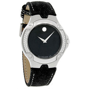 Movado S.E. Sports Edition Diamond Series Mens Black Denim Quartz Watch 0605080