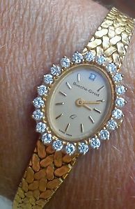 Diamond Watch, Bueche Girod, 9 Carat Solid Gold.