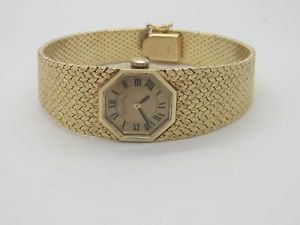 Vintage 14K SOLID Gold Lucien Piccard Womens Watch