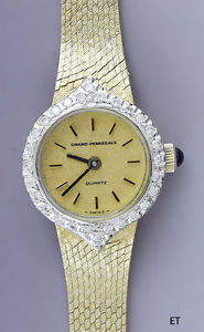 Stunning 14k Gold & Diamond Girard Perregaux Women's Quartz Wristwatch