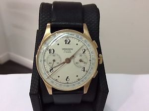 Vintage CHRONOGRAPHE SUISSE 18K Rose Gold 36mm Mens Watch! Very Nice Quality!!!