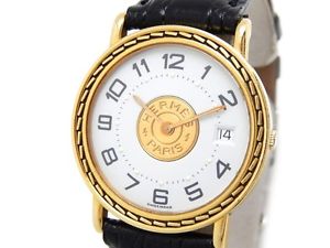 Auth Hermes K18YG / leather Wrist Watches Y1313003