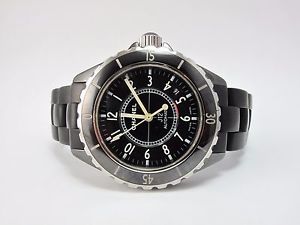 CHANEL J12 AUTOMATIC MIDSIZE CERAMIC WATCH WITH RUBBER BRACELET