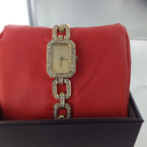 Rare Vintage Ladies Solid 14kt Gold & 2.4 Carat 160 Diamonds Bracelet Watch