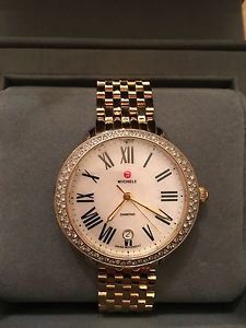 Michele Serein Diamond Watch Two Tone Head And Yellow Gold Band