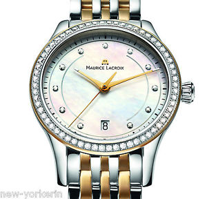 MAURICE LACROIX Damenuhr classic st / g mit Diamantlünette neu  °°°°°°