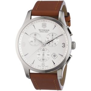 Victorinox Swiss Army Mens 241480 Alliance Silver Chronograph Dial Watch
