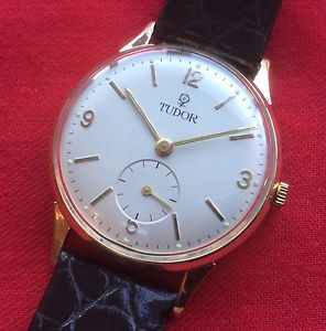 vintage TUDOR 9ct gold sub seconds dial 17j  manual gents 1965  watch-serviced.