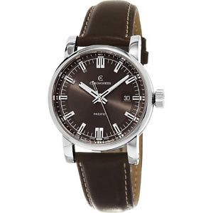 Chronoswiss Pacific Mens Brown Dial Brown Leather Strap Automatic Swiss Watch CH