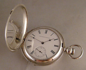 ANTIQUE E.HOWARD & CO SOLID SILVER 18s HUNTER CASE KW KS POCKET WATCH YEAR 1865'