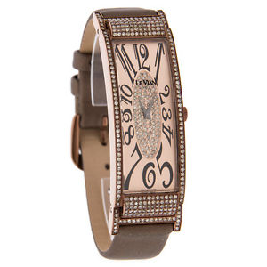 LeVian Deco Estate Ladies Diamond Brown Satin Strap Swiss Quartz Watch ZAG 194 image 1