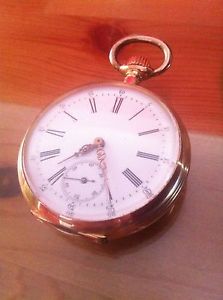 Antique Swiss 18K 15 rubis  Gold pocket watch
