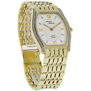 Michael Anthony Ladies 14K Yellow Gold Diamond Swiss Quartz Watch