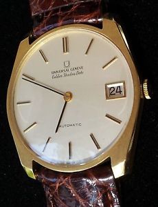 Universal Geneve 18K , Golden Shadow Date ,Automatic 25 jewels, sapphire crystal
