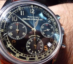 Girard Perregaux Limited Ed 4945 Stainless Steel Black #1533. Box & Papers. MINT