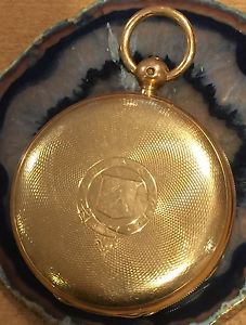 18k Gold Full Hunter GHH Case Pocket Watch Bernhard Lawley London 1840 No Mono