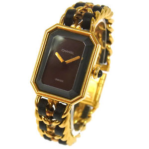 Authentic CHANEL Vintage Premiere Wristwatch Gold Quartz Swiss Made #M JT02687