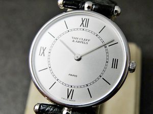 VANCLEFF & ARPELS /18K White Solid Gold Case & Buckle /Quartz/Men's WRIST WATCH