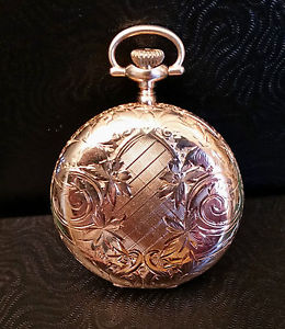 Am. Waltham 16s Pocket Watch 15J SW/S, Fancy Solid 14k Gold HC DMK Pressed GJS.