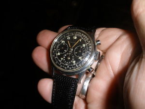 gallet jim clark chronograph watch racing military pilot winds runs fast restore