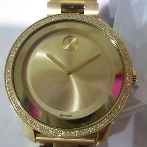 MOVADO WOMEN'S WATCH ALL S/S IP ROU GOLD DIAMOND SAPPHIRE SWISS 3600150 NEW