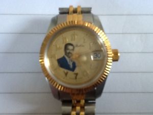 Iraq Saddam Hussein swiss-made stainless steel quartz collector watch.