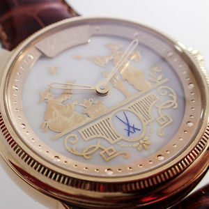 GLASHÜTTE ORIGINAL 1845 MEISSEN PORZELLAN LIMITIERT GOLD UHR Ref. 49-08-97-97-06