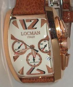 Locman Italy Amazing Very Heavy Solid18K Rose Gold Automatic Chronograph For Men