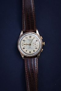 Vintage CHRONOGRAPHE Suisse 18k Gold Watch 1950`s