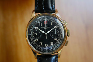 GORGEOUS 18K SOLID GOLD VINTAGE ULYSSE NARDIN CHRONOGRAPH A++++ CONDIT. VALJOUX