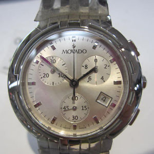 MOVADO MEN'S WATCH QUARTZ ALL STAINLESS S SAPPHIRE SWISS 0605823 NEW