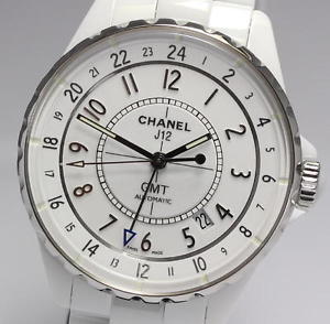 CHANEL J12 GMT Ref. H3103 White Silver SS/Ceramic Automatic Men's Mint #0105
