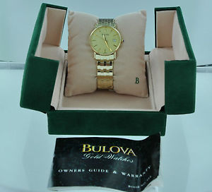 BULOVA Quartz 95S05 14k Yellow Gold Swiss Watch