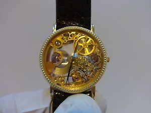 UNIVERSAL GENEVE SOLID 18K GOLD SKELETON AUTOMATIC WATCH (WATCH VIDEO)