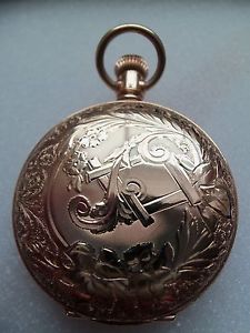 Waltham pocket watch / pendant (14k gold Hunter case) 1890