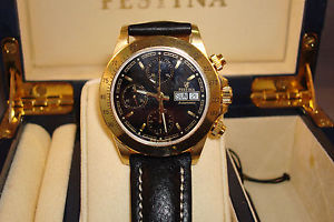 FESTINA 0R0 F652 Chronograph 18K Solid Gold Men Watch